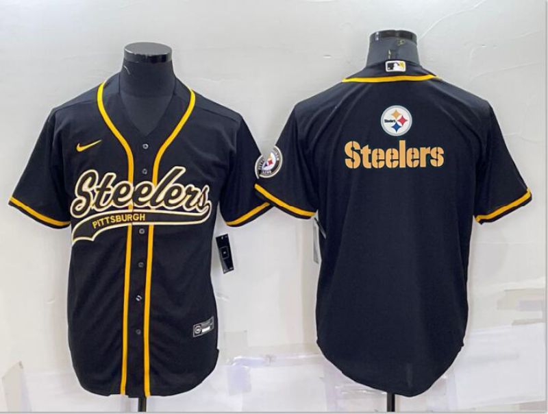 Men Pittsburgh Steelers Blank Black 2022 Nike Co branded NFL Jerseys1